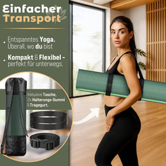 Yogamat - Fitness mat - Sportmat - Yoga mat extra dik - 183x61 cm - Groen - TRESKO