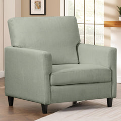 COMHOMA Relaxstoel, televisiestoel, loungestoel, stoel, woonkamer, enkele bank voor slaapkamer, leeshoek, zijstoel met zacht traagschuim, loungestoel, linnen bekleding, groen - CH8138