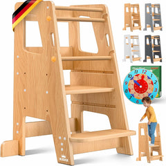 KIDIZ® Leertoren voor kinderen - Verstelbaar - tot 50kg - Bruin