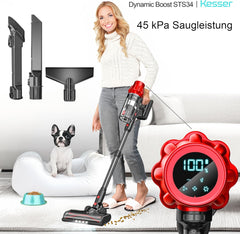 Steelstofzuiger - Draadloos - Stofzuiger Zonder zak - 45KPa - Rood - KESSER®