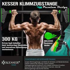 KESSER® Optrekstang - Pull-up bar - Zonder schroeven - 68-106 cm - Groen