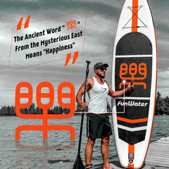 FunWater SUP opblaasbaar stand-up paddleboard, 335x84x15cm, Oranje/Wit