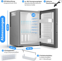 KESSER® Koelkast Tafelmodel - 40L - Mini Koelkast - Grijs