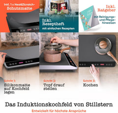 Inductie Kookplaat vrijstaand - Elektrische kookplaat - 2 platen - 3600W - Zwart - Stillstern