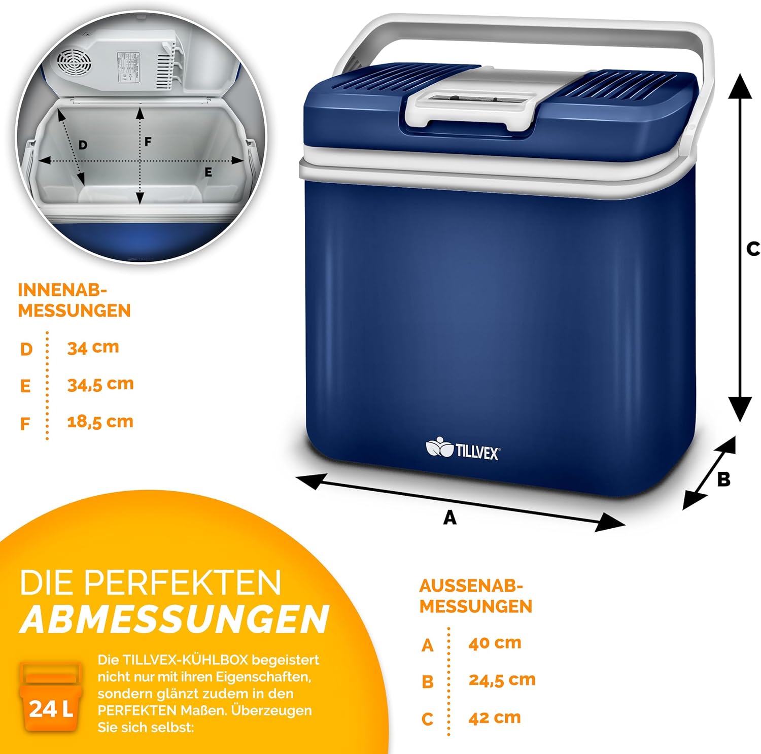 Koelbox Elektrisch – 12V en 230 volt - Coolbox - Frigobox - 24L – Blauw