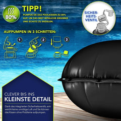 Tillvex® Zwembadkussen - 300cm - Zwembadafdekking - Waterdicht - Zwart