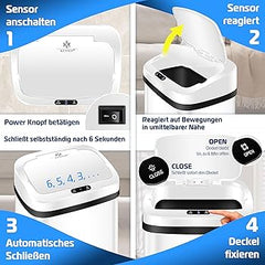 KESSER® Sensor Prullenbak - Afvalbak - Vuilnisbak - 40L - Wit