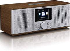 Lenco DIR-170WA DIR-170 Internet tafelradio DAB+, FM AUX, Bluetooth, USB, internetradio walnoot, 2 x 10 Watt RMS hout
