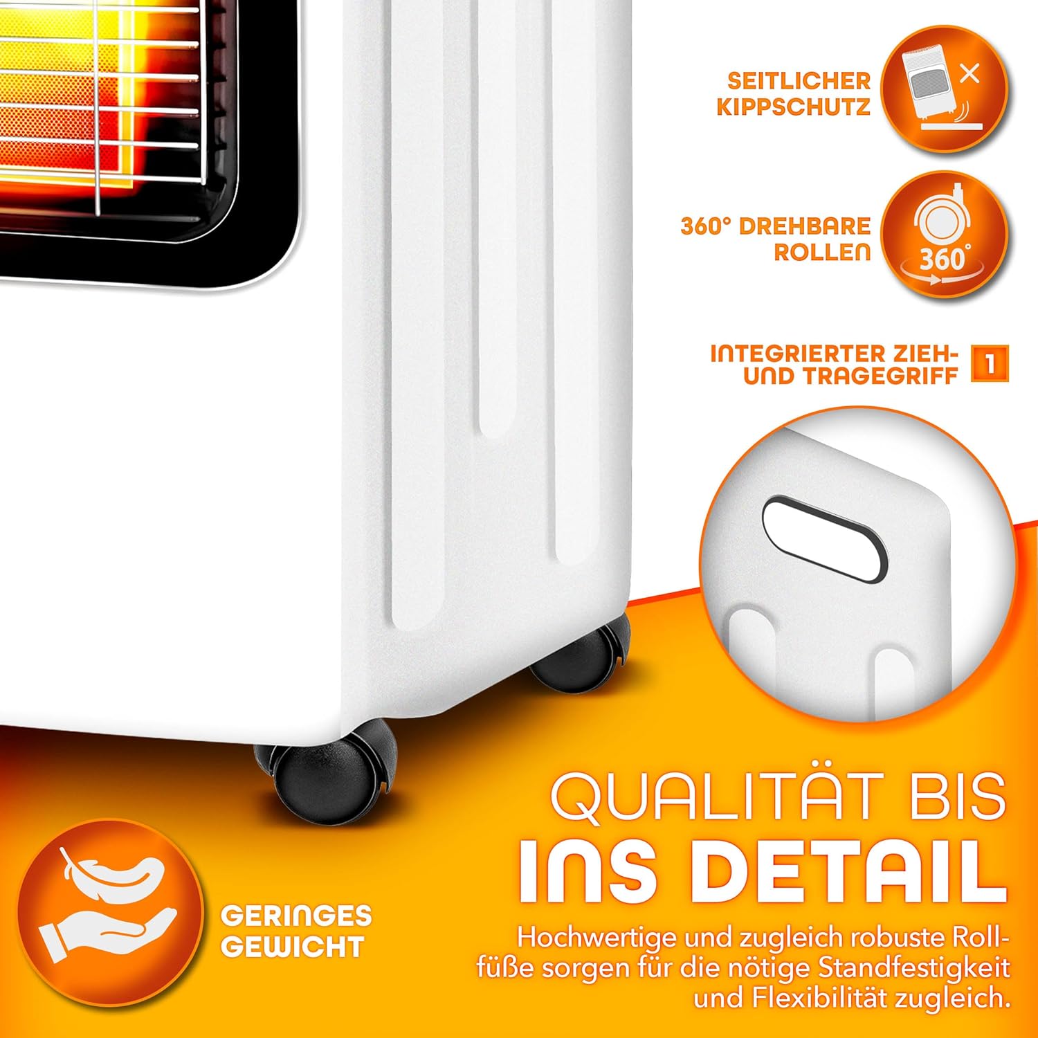 Tresko® Gaskachel Keramisch - 4200W - Terrasverwarmer - Wit