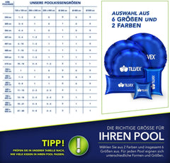 tillvex® Zwembadkussen winter XXL, luchtkussen incl. reparatieset, winterkussen met veiligheidsventiel, zwembadkussen, zwembadafdekking, kussen, dubbele naad (300 cm, blauw)