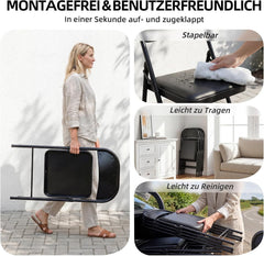 Klapstoelen - Vouwstoelen - Set van 8 - Eettafelstoelen - Zwart