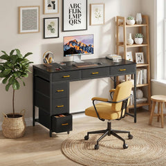 Bureau - Computertafel - Computerbureau - 120x50 cm - Zwart - HLDIRECT - 120650BK