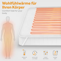 Sinnlein® Elektrische deken - Warmtedeken - 190x80cm - Wit