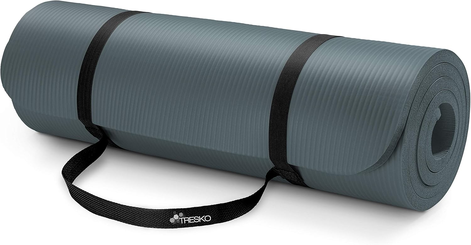 Yoga mat - Fitness mat - Sport mat - Anti slip - Extra dik - Grijs