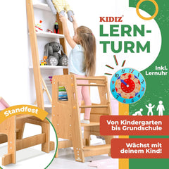 KIDIZ® Leertoren voor kinderen - Verstelbaar - tot 50kg - Bruin