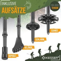 KESSER® Nordic Walking stokken - Wandelstokken - Zwart