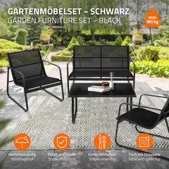 Tuinset - 4 personen - Loungeset - Tuinmeubels - Zwart - ML-Design