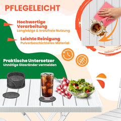 KESSER® Balkontafel - Tuintafel - Bistrotafel - Klapbaar - Wit