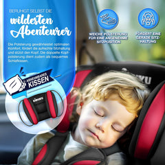 KIDUKU® Autostoeltje - Kinderzitje - Veiligheidsgordel - Rood
