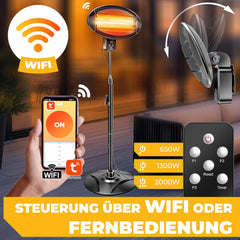 KESSER® Terrasverwarmer - Draaibaar - Verstelbaar - 2000W - Zwart