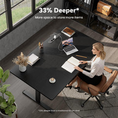 Zit sta bureau - Elektrisch - Verstelbaar - 140x80cm - Zwart - HLDIRECT