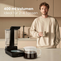 Koffiemachine klein (400ml) - Filterkoffiezetapparaat - Zwart - MALMØ