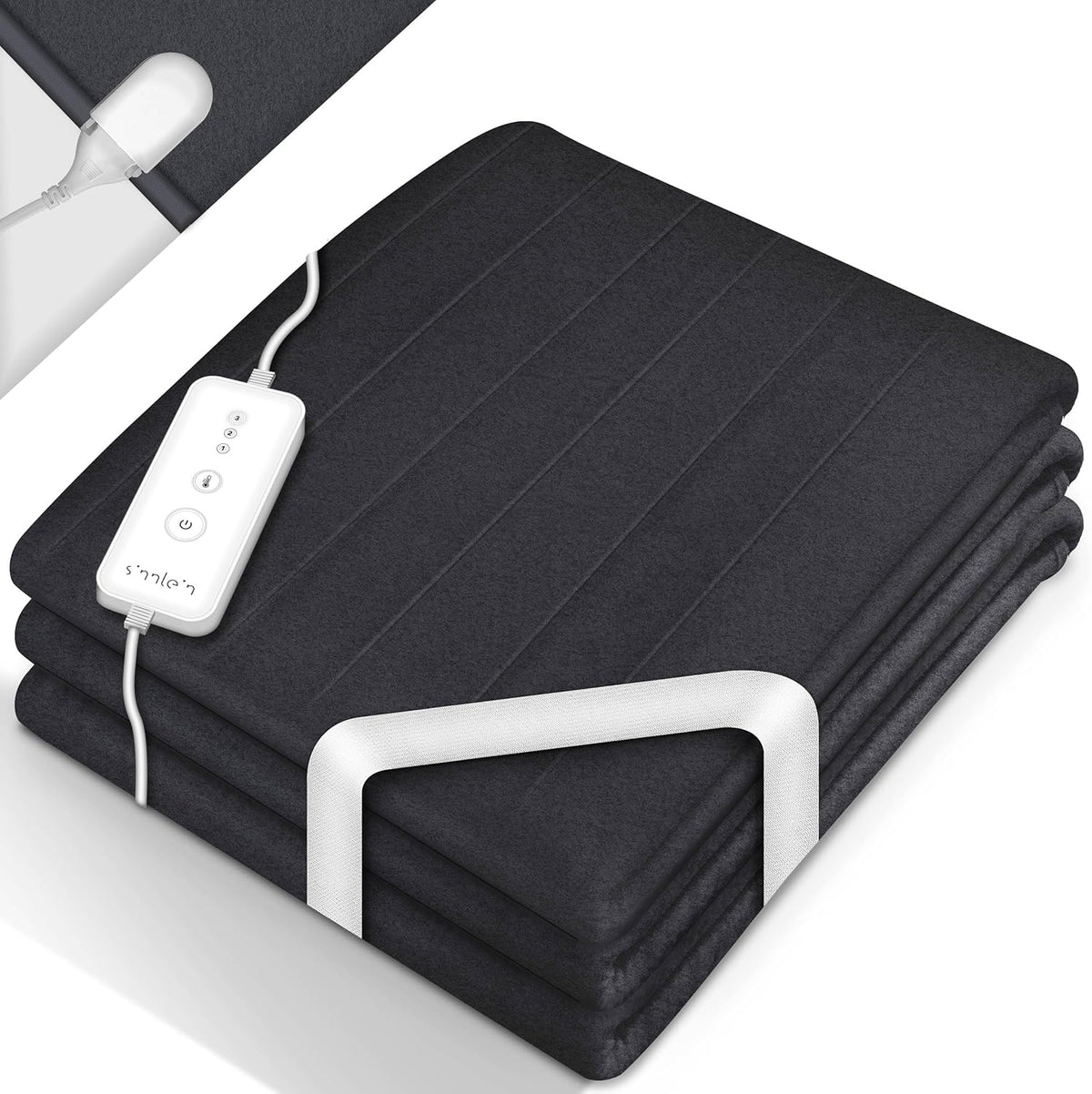 Elektrische onderdeken - Warmtedeken - 1 persoons - 190x80 cm - Antraciet - Sinnlein®