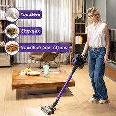 Steelstofzuiger - Draadloos - Stofzuiger Zonder zak - 25KPa - Paars - FIXTFIXER