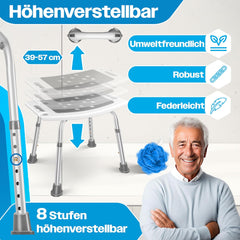 KESSER® Douchekruk - Douchestoel - Verstelbaar - Antislip - Wit