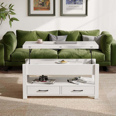 Salontafel met opbergruimte - Koffietafel - 100x50 cm - Wit - Rolanstar