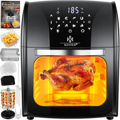 KESSER® XXL Airfryer - 9-in-1 - Heteluchtfriteuse - 1800W - Zwart •