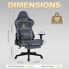 Ergonomische Bureaustoel -  Office Chair - Gamestoel - Volwassenen - Grijs - Symino - DMP-01