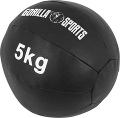 Medicijnbal - Medicine ball - Gewichtsbal - 5 KG - Zwart - Gorilla Sports®