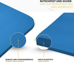 Yogamat - Fitness mat - Sportmat - Yoga mat extra dik - Blauw - TRESKO