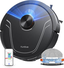 HONITURE Robotstofzuiger met dweilfunctie, 5000Pa ultrasterke zuignap, Lidar-navigatie, kaartweergave voor meerdere verdiepingen, 3-in-1 robotstofzuiger, APP/Alexa/WIFI, ideaal voor dierenharen, tapijten en harde vloeren •
