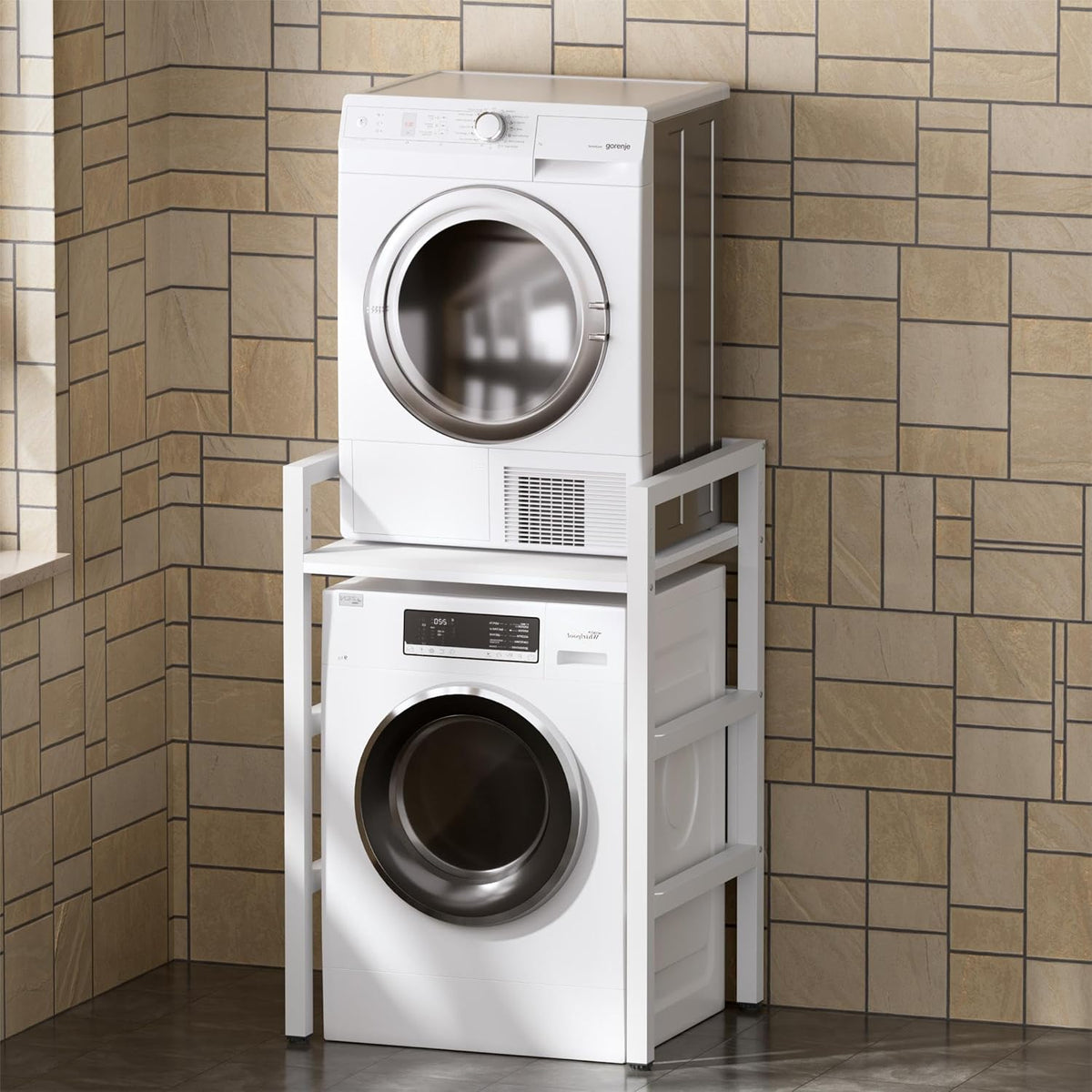 Wasmachine kast - Wasmachine ombouw - 73x64x110 - Wit - MSFE