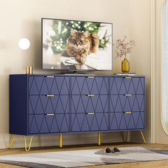 Commode - Dressoir - Ladekast - 150x34x74 cm - Marineblauw - UEV