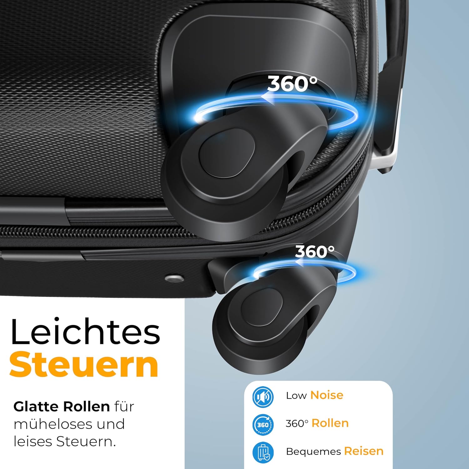 Kofferset - 3 delig - Trolley - Reiskofferset - Zwart - KESSER®