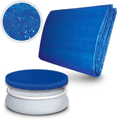 Tillvex® Zwembad Zonnezeil - Afdekzeil - Rond - Ø366cm - Blauw