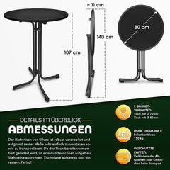 Statafel - Bartafel - Statafelrok - Partytafel - 80 cm - Zwart - Tillvex®
