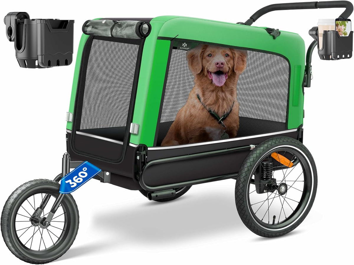 Hondenfietskar - Hondenkar  - Fietskar hond - tot 40 kg - Groen
