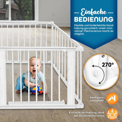 KIDUKU® XXL Babybox - Grondbox - Speelbox - Kinderbox - 7,2m - Wit
