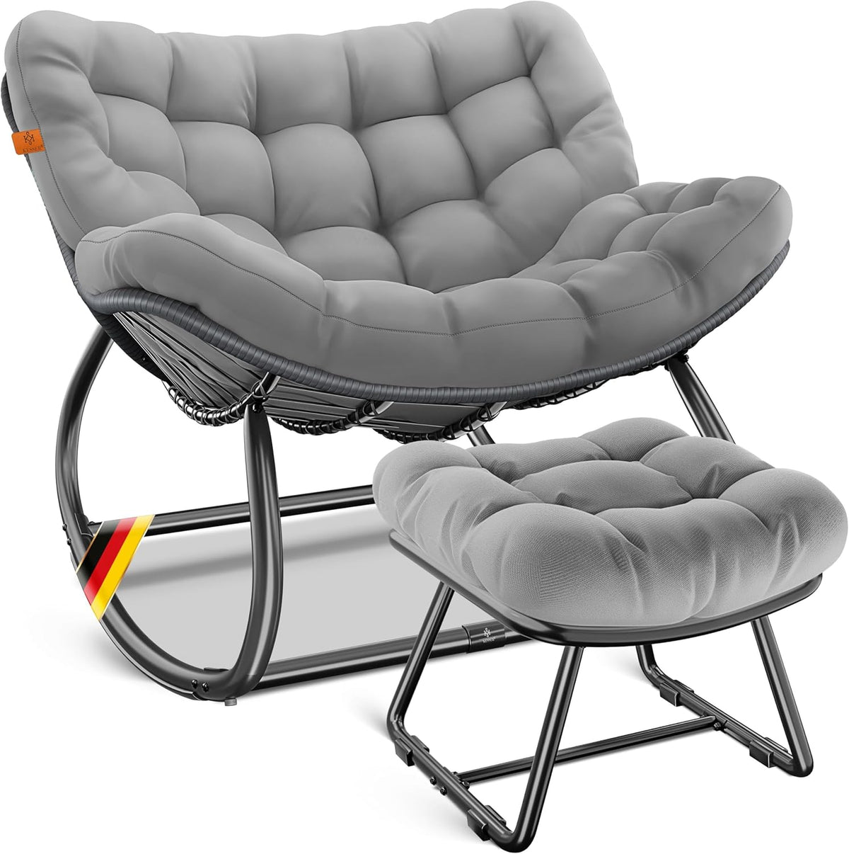 KESSER® Ergonomische schommelstoel - Relaxstoel - Antislip - Grijs •