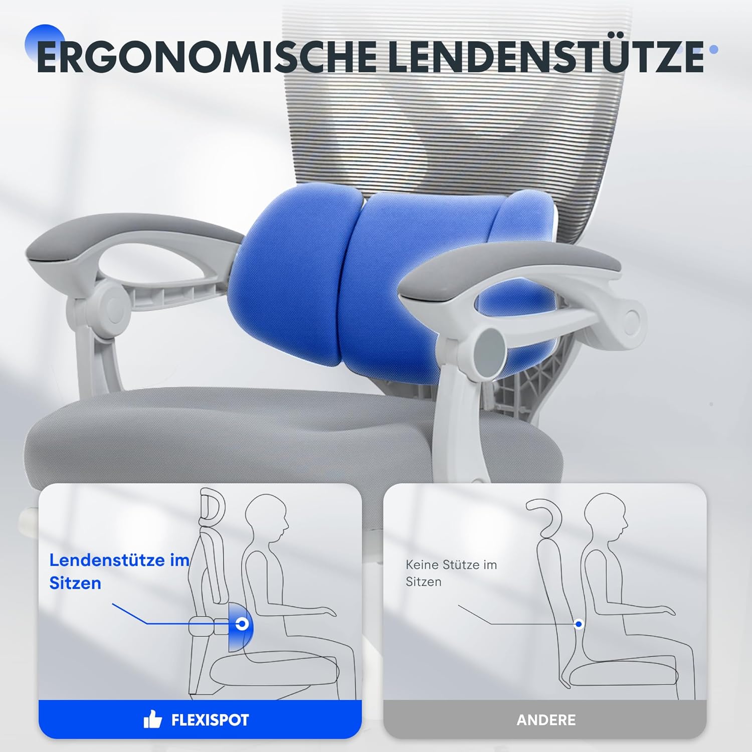 Ergonomische Bureaustoel -  Office Chair - Gamestoel - Volwassenen - Grijs - FLEXISPOT
