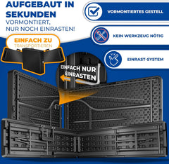 KESSER® Biertentgarnituur, 3-delige set, tafel en 2 x bank, buffettafel voor binnen en buiten, tuingarnituur, inklapbaar, 183 x 76 x 74 cm, kunststof klaptafel, rotanlook, tuintafel, inclusief