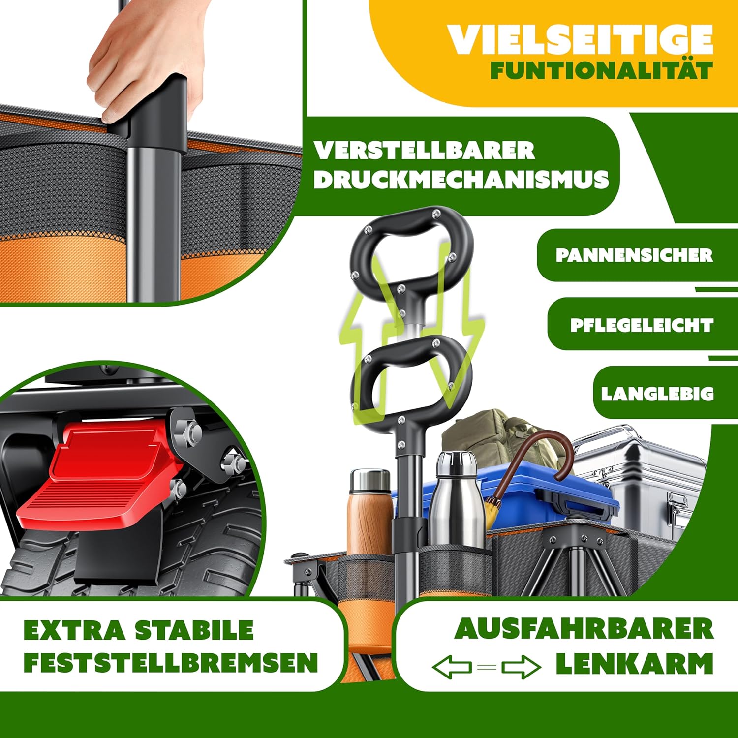 KESSER® Bolderkar - Opvouwbaar - Bolderwagen - Oranje