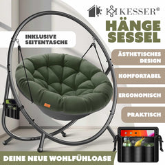 KESSER® Hangstoel - Schommelstoel - Tot 150kg - Groen