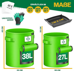 KESSER® Aardappelplantenzak - 3-delige set - 38L - Wwasbaar - Groen