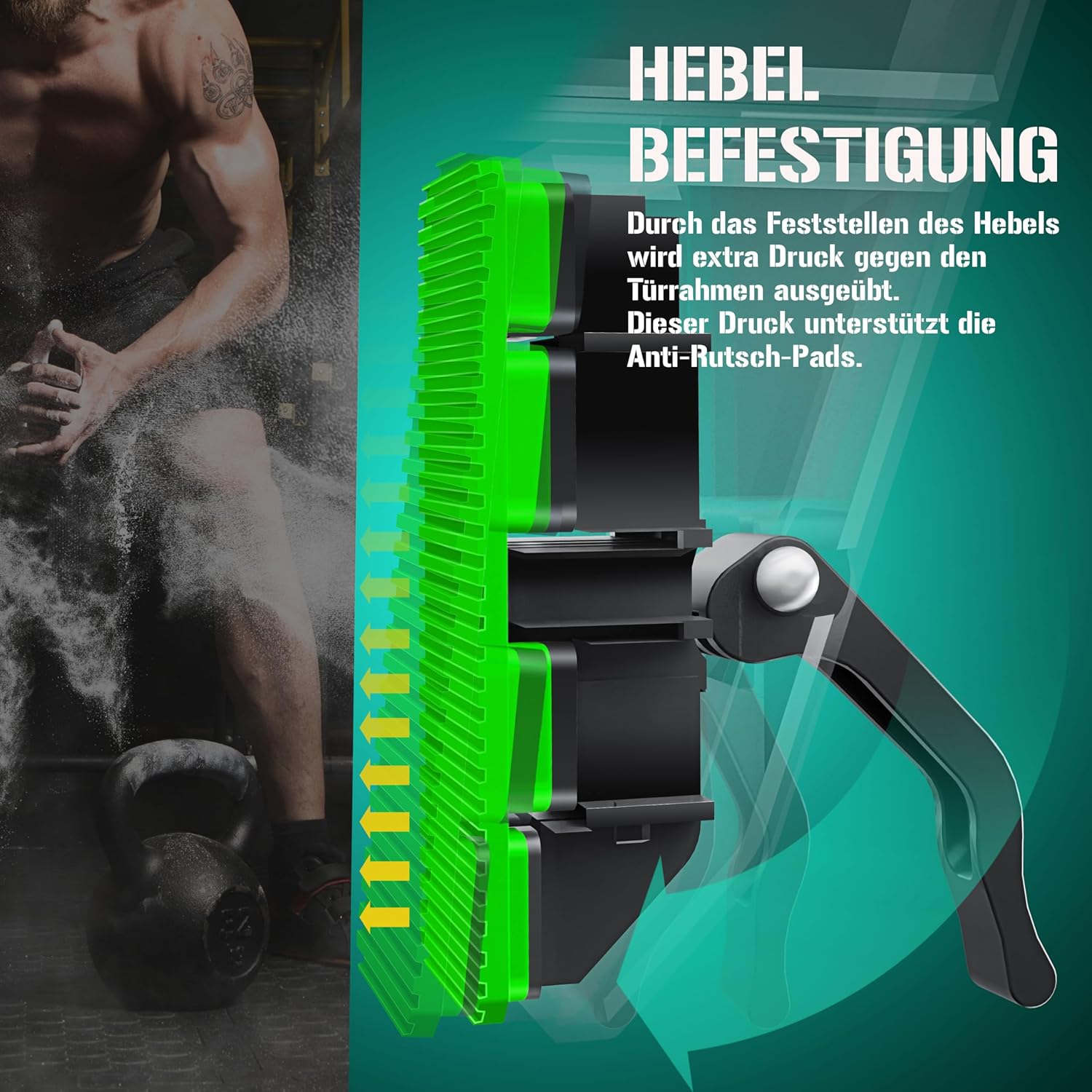 KESSER® Optrekstang - Pull-up bar - Zonder schroeven - 68-106 cm - Groen