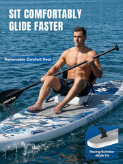 Sup Board - Opblaasbaar Paddle Board - 200 kg - Grijs/Blauw - SOLAVERO •